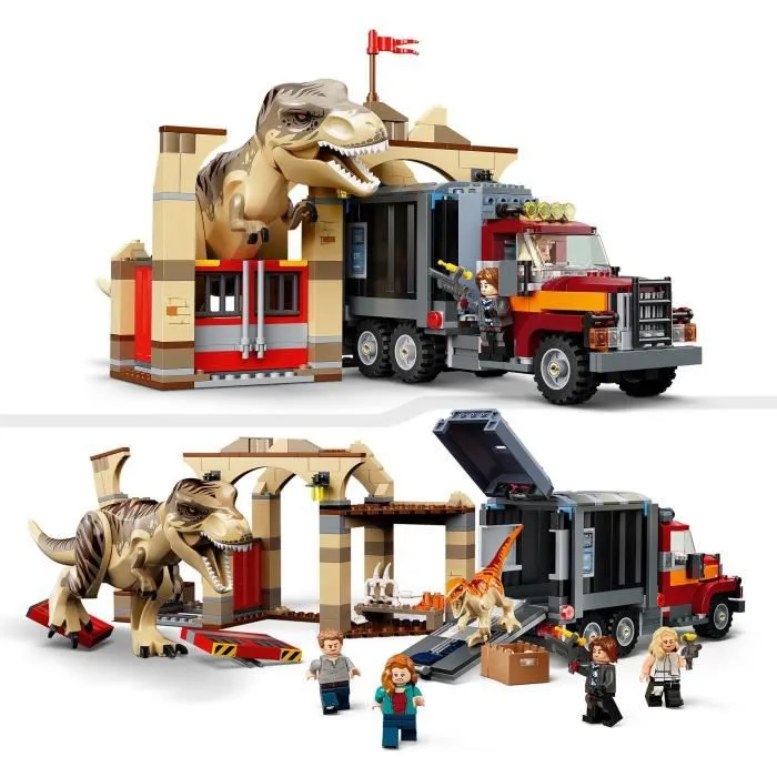 LEGO® 76948 Jurassic World L’Évasion du T. Rex et de l’Atrociraptor, Dinosaures avec Camion et Minifigurines, dès 8 Ans-2