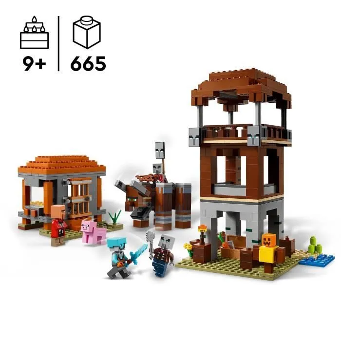 LEGO Minecraft 21278 L’Avant-Poste De Pillards Et Le Ravageur - Jeu Pour Garçon Dès 9 Ans-1