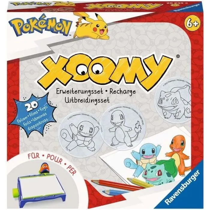 Recharge Xoomy® Pokémon Ravensburger - Jaune/Blanc/Noir - 20 films-modèles inclus-0