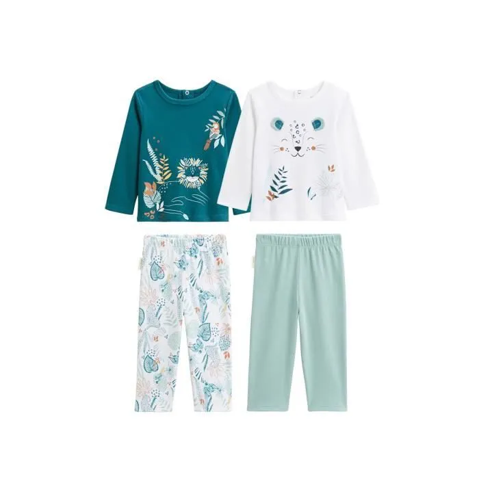 Lot de 2 pyjamas bébé - Roméo - 100% coton - Mix & match - Ouverture par pressions - Label OEKO-TEX-0