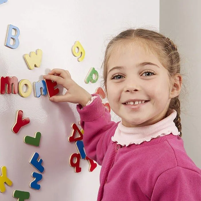 Jeu éducatif - MELISSA & DOUG - 52 Aimants Alphabet En Bois - Lettres majuscules et minuscules magnétiques-3
