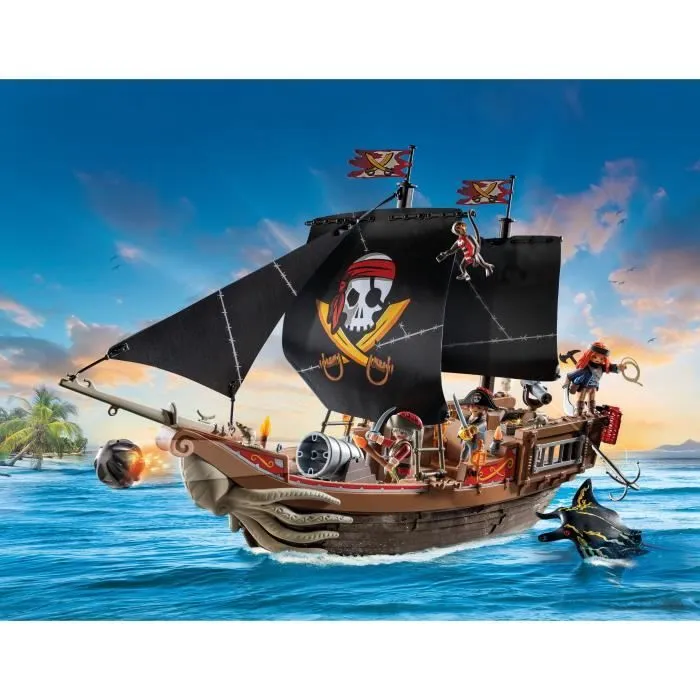 PLAYMOBIL 71530 Bateau pirates, 137 pièces dont 3 personnages et 4 animaux, Les Pirates, Jeu de rôle créatif, Dès 4 ans-1