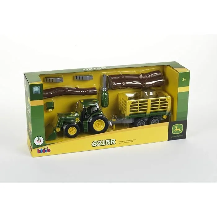 KLEIN - Tracteur à monter John Deere 6215R avec remorque-2