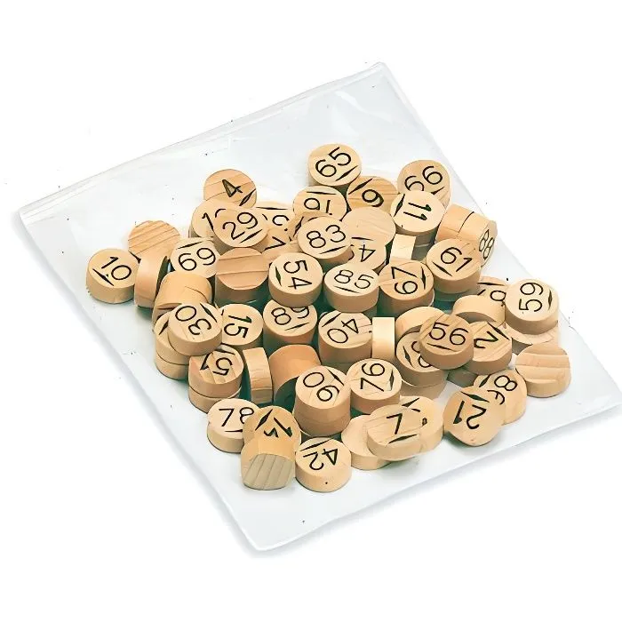 JEUJURA Sachet 90 pions loto en bois-0