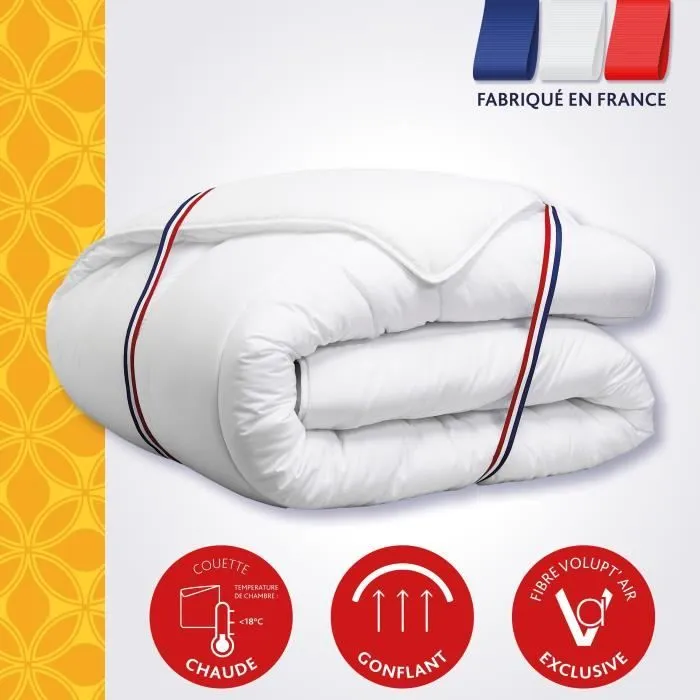 Couette 240 x 260 cm - DODO - Tempérée - 100% fibre polyester - Pour 2 personnes - Blanc-1