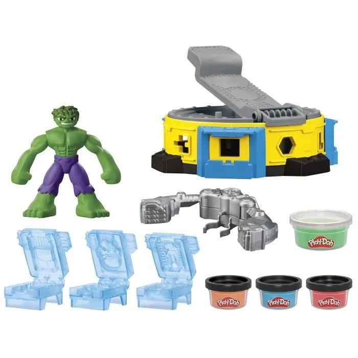 Play-Doh Hulk Écrase tout, coffret pâte à modeler avec figurine Hulk, à partir de 4 ans, Marvel-1
