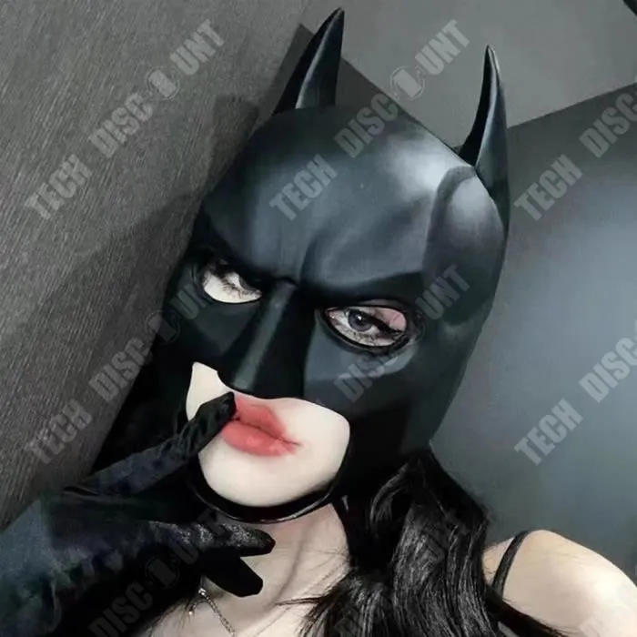 TD® Halloween decoration batman Batman Masque Couvre-chef Cosplay Halloween Maquillage Bar Accessoires de fête-3