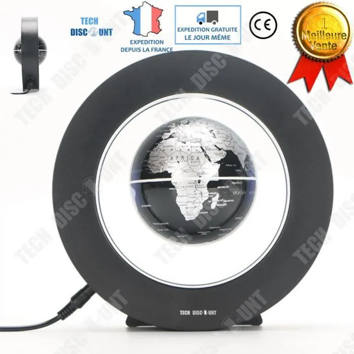 TD® globe levitation terrestre lumineux enfant magnétique interactif vintage décoratif flottant sans fil anglais qui tourne suspendu-0