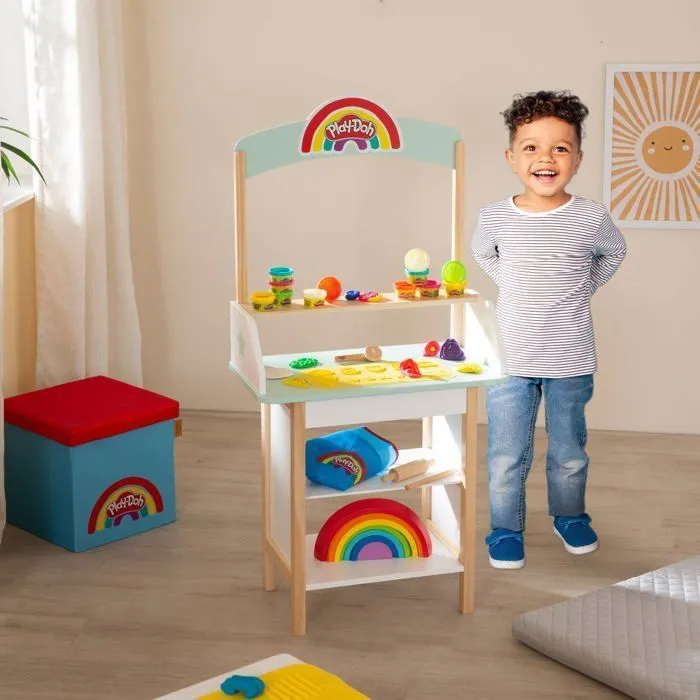 Marchande de Glace ROBA x Play-Doh avec 12 Pots de Pâte à Modeler + Tablier et Accessoires - Jouet Créatif pour Enfant dès 3 Ans-1