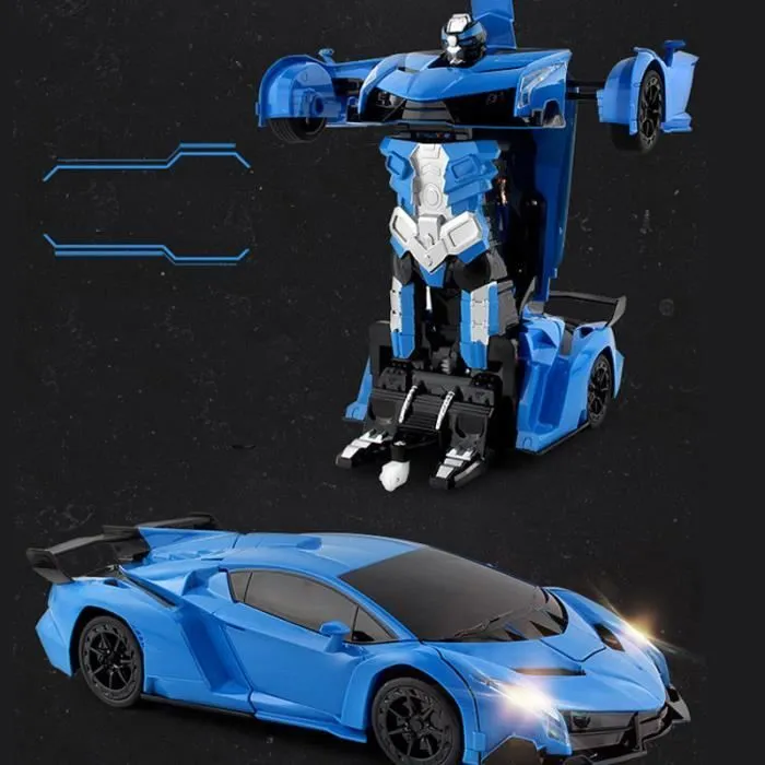RC Transformateur ,1: 12 Voiture Télécommandé,Véhicule Télécontrôlé pour Enfant Bleu-0