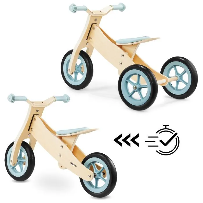 Draisienne Enfant en bois et Tricycle Evolutif 2en1- HyperMotion PERCY- 3 ou 2 Roues- Jusqu'à 30 KG- Premier Vélo- Bleu-2