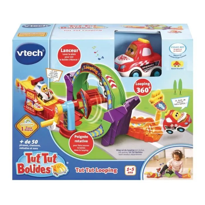 Circuit miniature - VTECH - Tut Tut Bolides - Tut Tut Looping + King - Jaune - 12 mois et plus-2