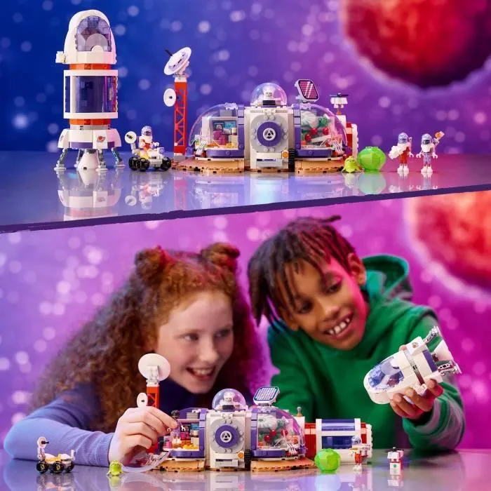 LEGO® 42605 Friends La Station Spatiale Martienne et la Fusée, Jouet sur l'Espace avec Navette et 4 Figurines d'Astronautes-4