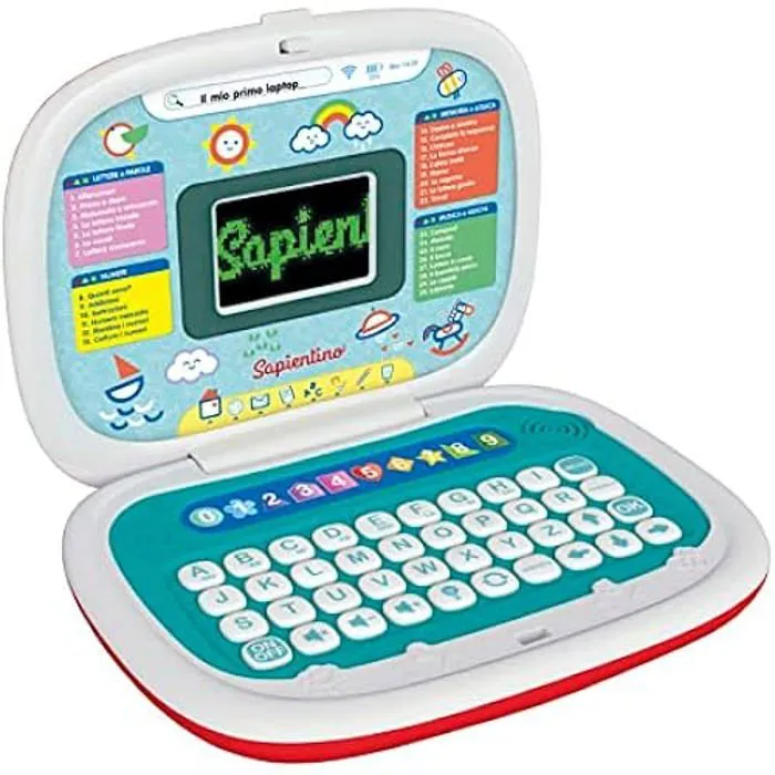 Ordinateur Portable Éducatif Interactif 4 Ans - Clementoni - Sapientino - Contenu Éducatif - Activités - Italien-0