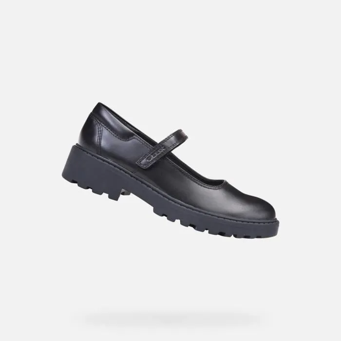 Ballerines - Geox - JR CASEY - Fille - Cuir - Noir - Confortables et respirantes-0