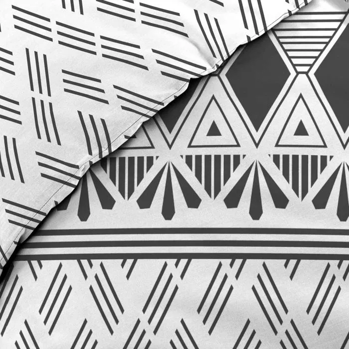 Parure de Lit 3 Pièces - Paris Prix - Arcadia - 240x260cm - Blanc - Motif Imprimé-2