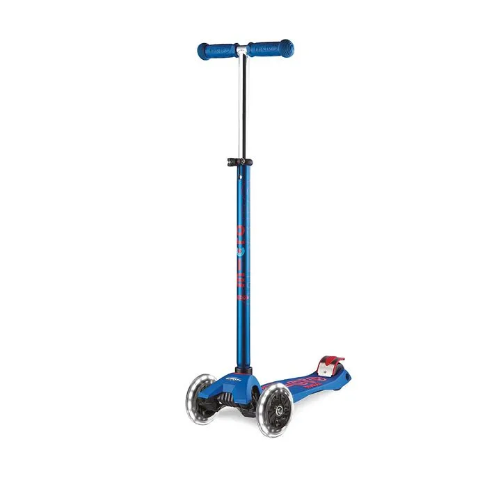 Trottinette enfant 3 roues - Micro - Maxi Deluxe - Bleu LED - Guidon réglable - 5 ans et plus-0