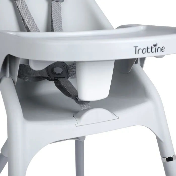 TROTTINE Chaise haute pliante et évolutive, Design moderne et simplicité d'utilisation AGAP Grey-1