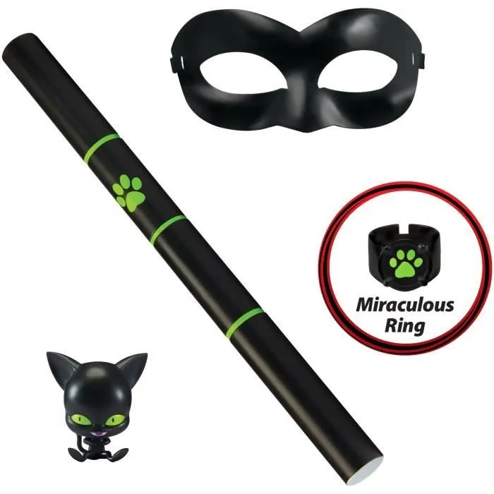 BANDAI - Miraculous Set de transformation - Chat Noir - Accessoire Magique - Bijou Magique - Kwami-0
