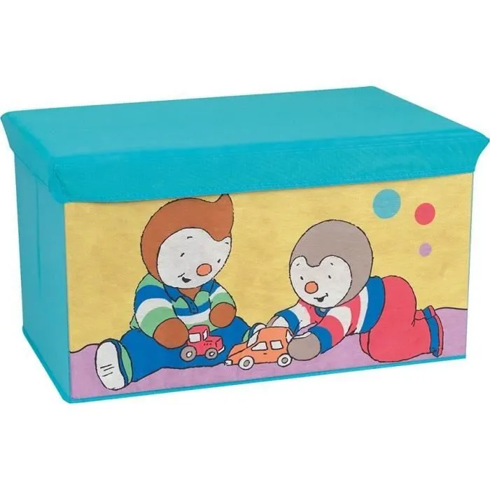 Coffre à jouets pliable - FUN HOUSE - T'CHOUPI - Banc de rangement - 55,5 x 34,5 x 34 cm-1