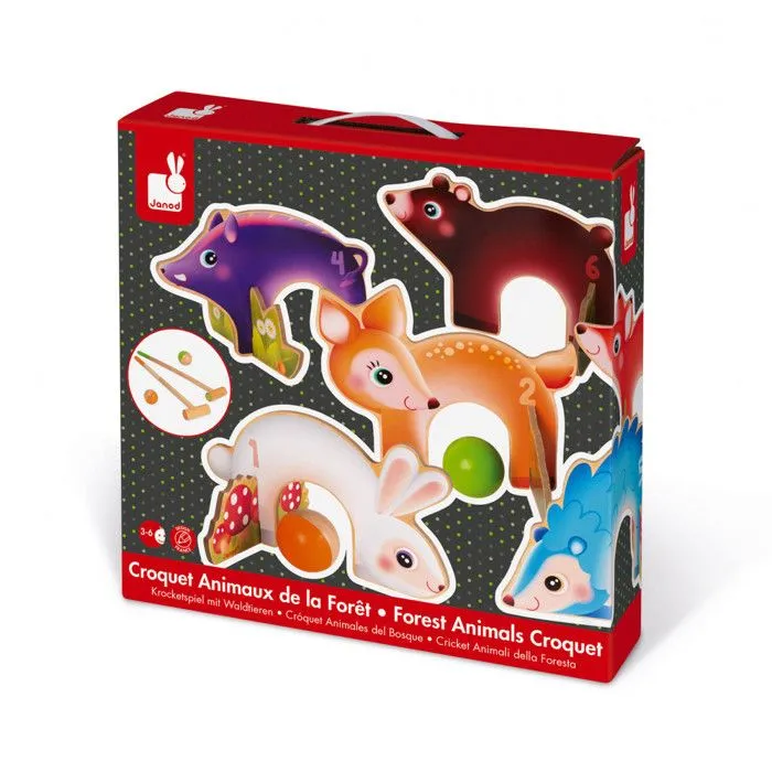 Jeu de croquet en bois massif - JANOD - Animaux de la Forêt - Dès 3 Ans-5