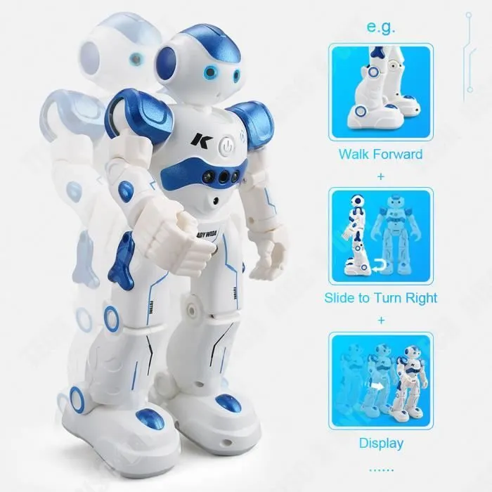 TD® Robot bleu de programmation intelligente télécommandé Démonstration d'induction de geste Robot jouet éducatif pour enfan-3