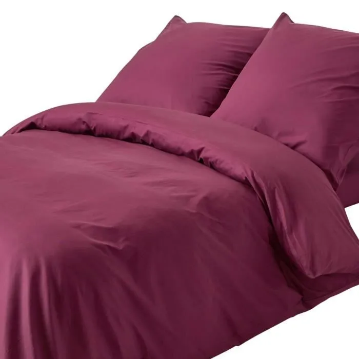 Parure de lit - Homescapes - 100% coton Egyptien - Violet - 200 fils - Lavable en machine-0