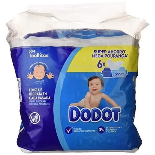 Lot de 6 paquets de 64 lingettes Dodot-0