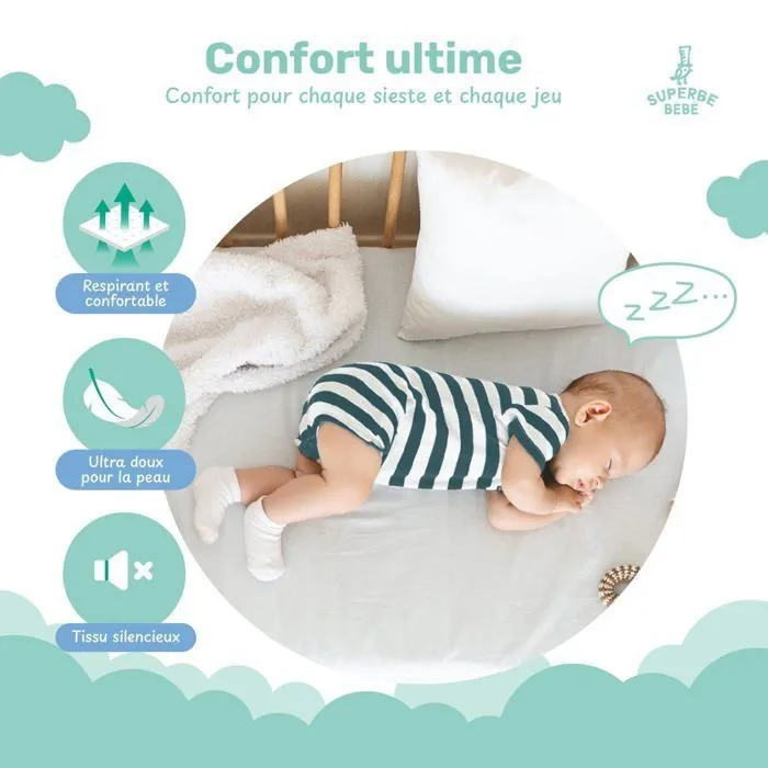 Protège matelas imperméable pour lit bébé - 70X140 | SUPERBE BEBE-2