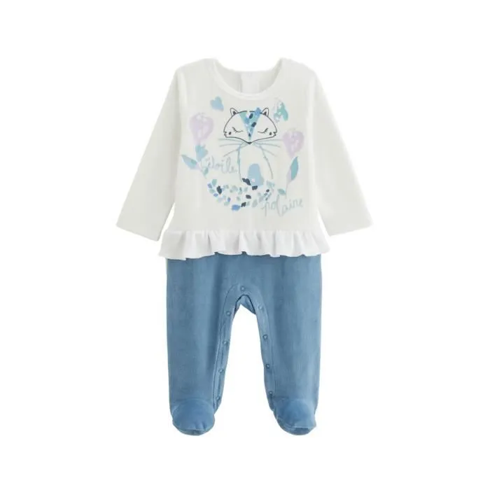 Pyjama bébé - Polarmoon - Velours doux - Bleu ciel - STANDARD 100 by OEKO-TEX - Mixte-0