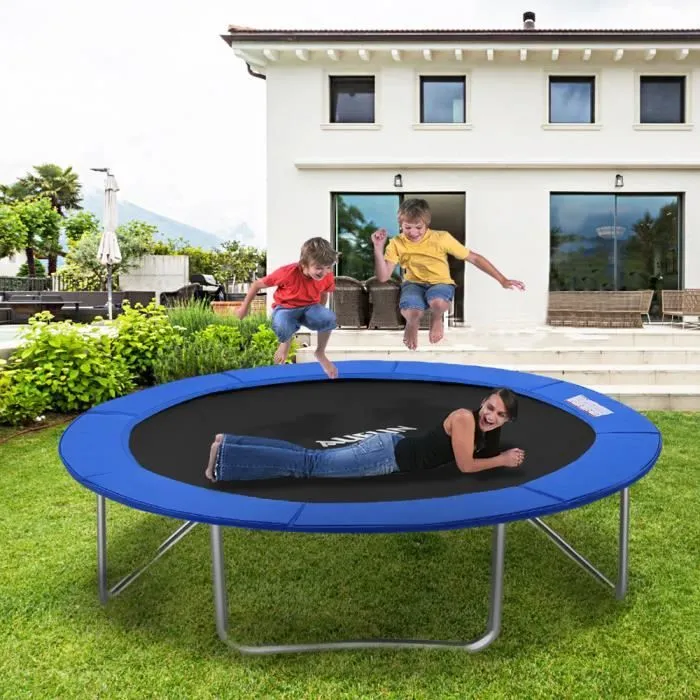 YUENFONG Protection de rebord de trampoline Ø 244cm - PVC PE pour trampoline -Résistant aux UV et aux déchirures -8FT Bleu-2