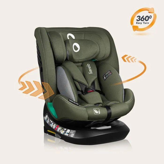 Siège-auto évolutif LIONELO Bastiaan One i-Size - Base pivotante 360° - 40-150 cm - 0 -36 kg - ISOFIX - Groupe 0+/1/2/3 - Vert-5