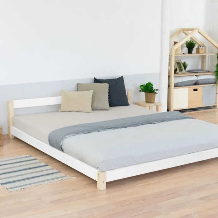 Lit double scandinave COMFY 200 x 200 blanc et naturel-1