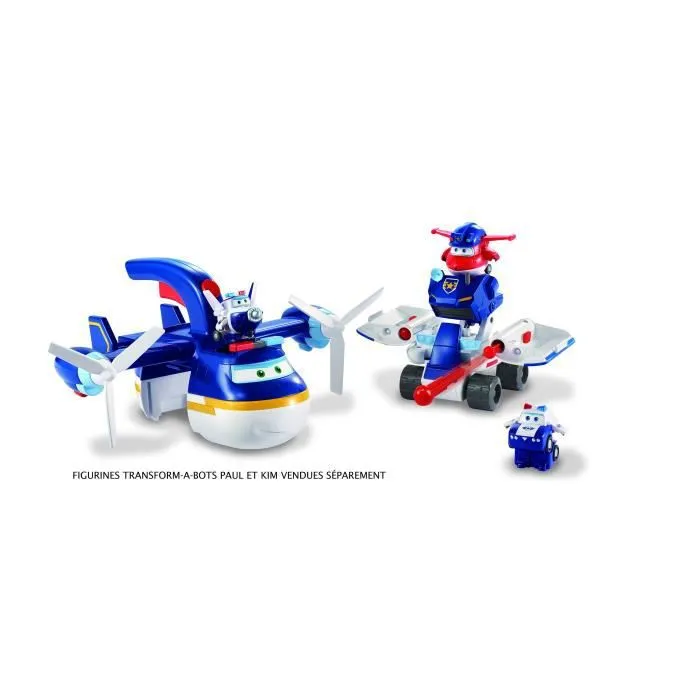 Super Wings - Playset Avion 2en1 Police Patroller + Figurine Jett Police Transform-a-Bots-2