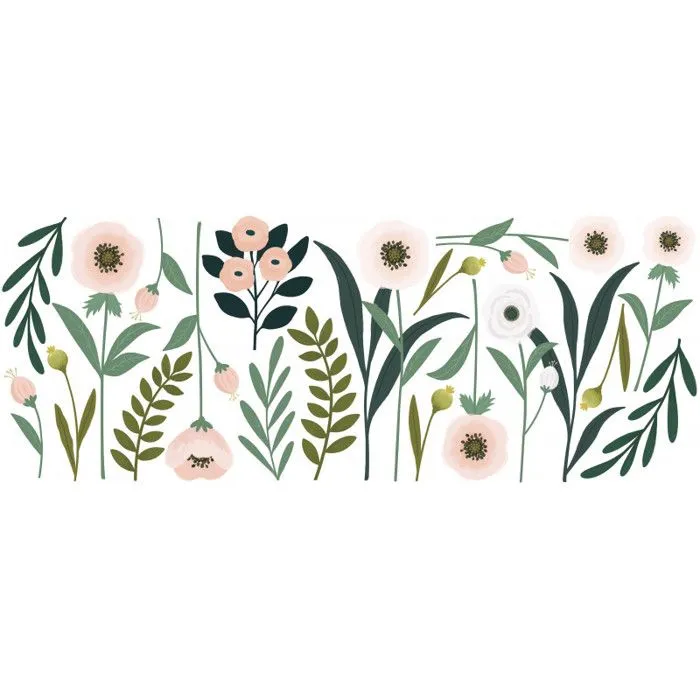 Sticker Lilipinso Stickers grandes anémones 48 x 126.5 cm-0