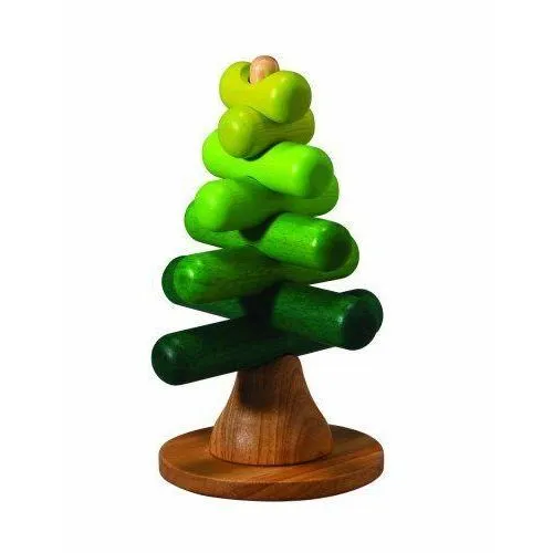 Arbre à Empiler - PLAN TOYS - Mixte - A partir de 24 mois - Dimensions 12,5 x 11,3 x 23 cm-0