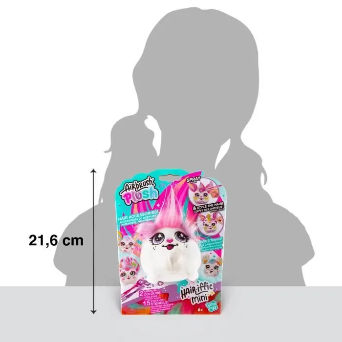Canal Toys - Airbrush Plush - Mini peluche Hair’iffic à coiffer et décorer avec feutres - AIR 038 - Modèle peluche aléatoire-8