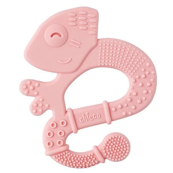 Chicco Anneau de Dentition +2m Soft & Clean Iguane Rose-0