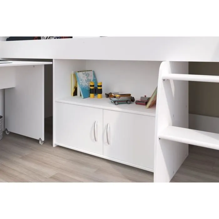 Lit combiné enfant PARISOT ZOLA - Blanc - 90x200 cm - Sommier inclus-4