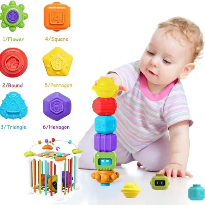 Lot de 12 Jouets Montessori pour garçon et Fille trieur de Formes pour bébé pour Les Tout Petits de 1 à 3 Ans-1