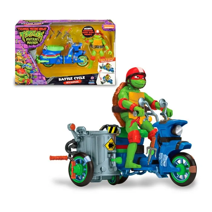 Les Tortues Ninja, Véhicule avec Figurine exclusive, 12 cm, Fonction combat, Leonardo, Pour les enfants dès 4 ans, TU8031-0