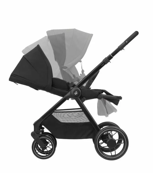MAXI-COSI poussette Duo Oxford Plus, avec nacelle bébé Sense, de la naissance à 4 ans (22kg), Twillic Black-1