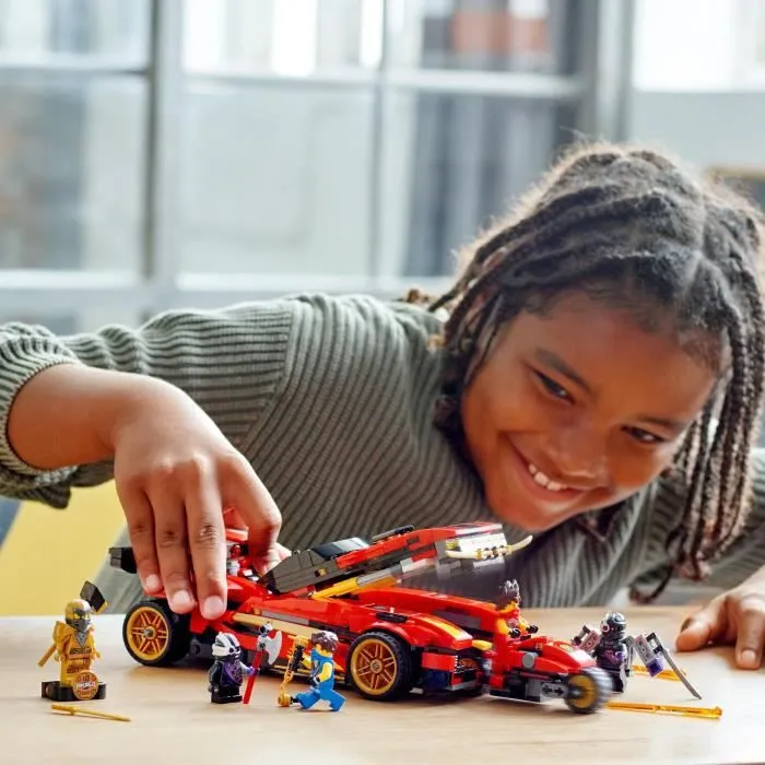 LEGO® NINJAGO 71737 Le Chargeur Ninja X-1, Jouet de Voiture et Moto, 5 Figurines, Cole en Or-3