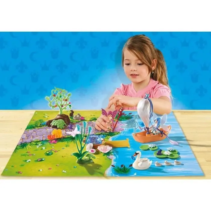 PLAYMOBIL - Play Map - Fées avec Support de Jeu - La Forêt enchantée - Mixte - A partir de 5 ans-0