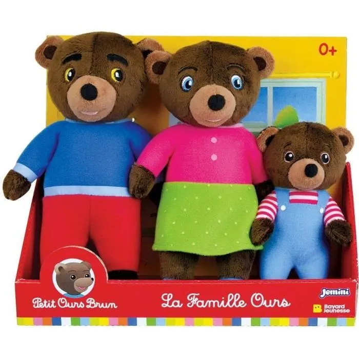 Coffret peluche - PETIT OURS BRUN - JEMINI - Famille : Maman ours, Papa ours et Petit ours brun-0