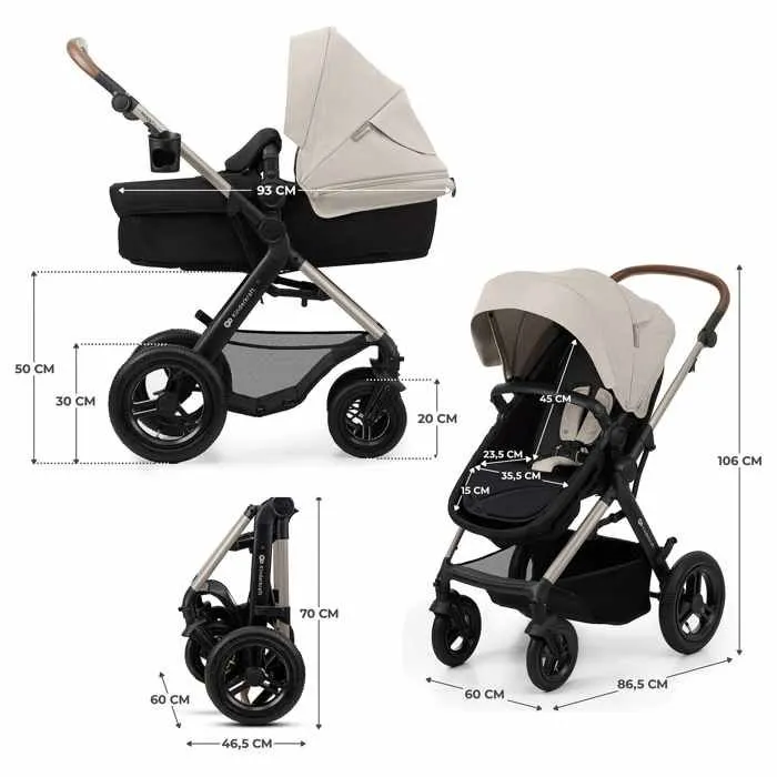 Kinderkraft - KSMOOV02GRY4000 - Poussette 4en1 MOOV 2 Moonlight Gris-5
