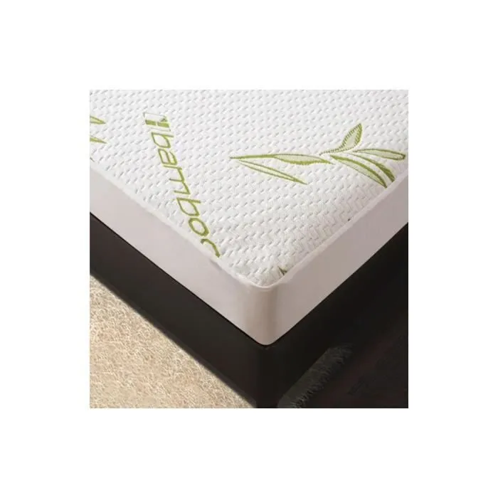 Protège matelas "Bambou" imperméable 180 x 200 cm "King size" bonnet 35 cm-0