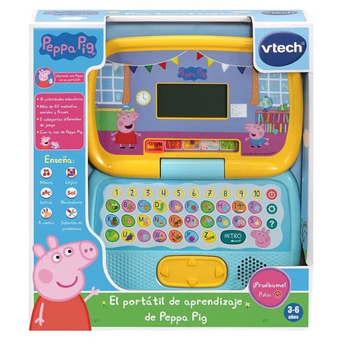 Vtech - 80-553522 - Portable d'apprentissage Peppa Pig, Ordinateur interactif pour Enfants + 3 Ans, Version ESP, , unico-3
