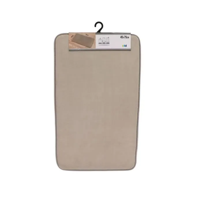 TENDANCE - Tapis de salle de bain Taupe en Microfibre 45 x 75 cm-0