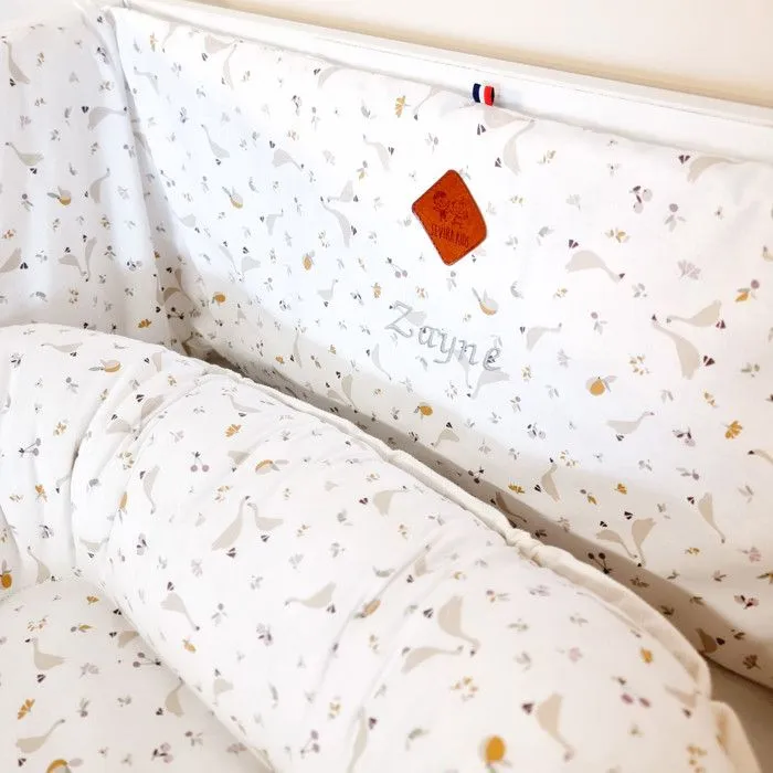 Tour de lit universel et déhoussable  Beige Pour lit bébé de 60 x 120 cm ou 70 x 140 cm-4